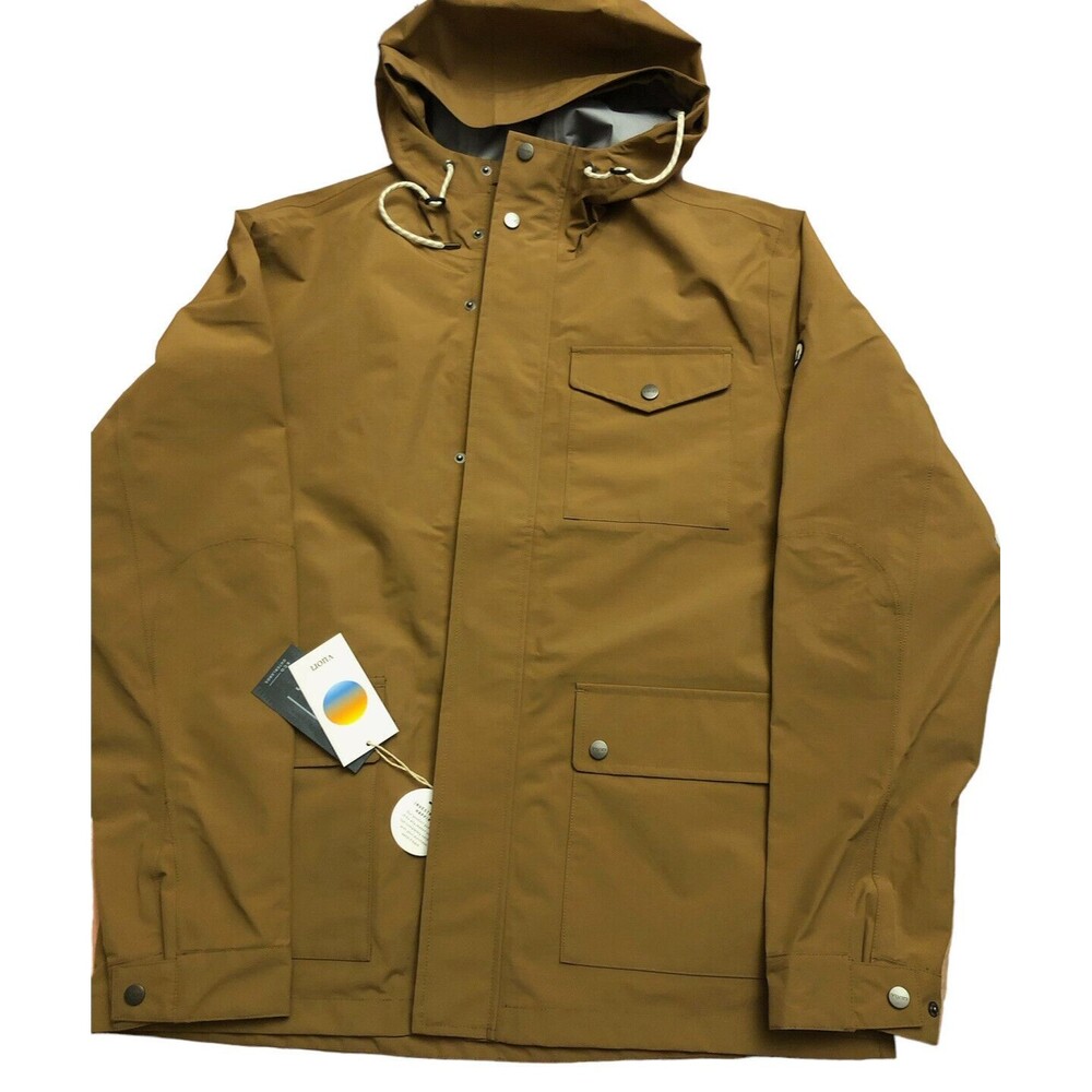 Vuori Men’s Palisades Rain Water-proof Hooded Jacket Acorn Yellow Size XL New